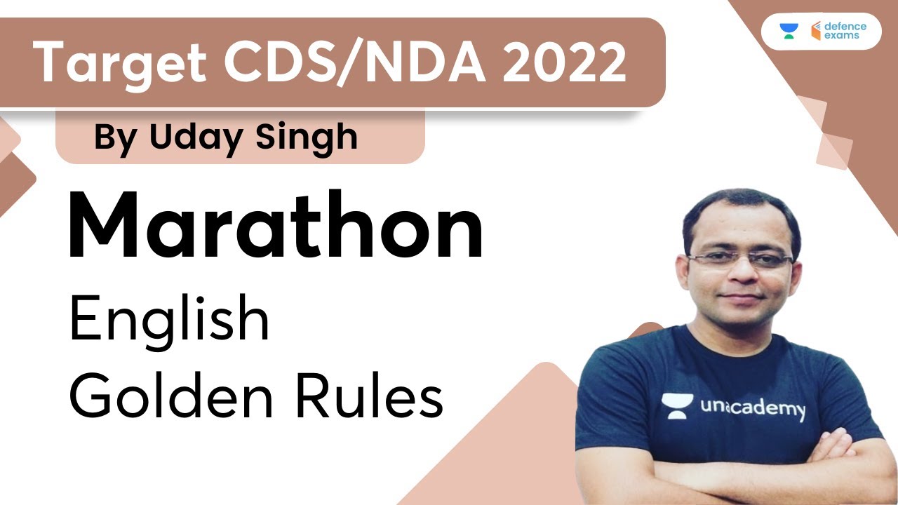 Marathon: English Golden Rules | English | Target CDS/NDA 2022 |  By Uday Singh Sir