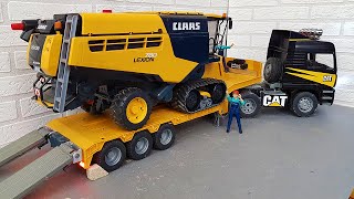 Amazing Rc Model Truck And Yellow Claas Combine Harvester!