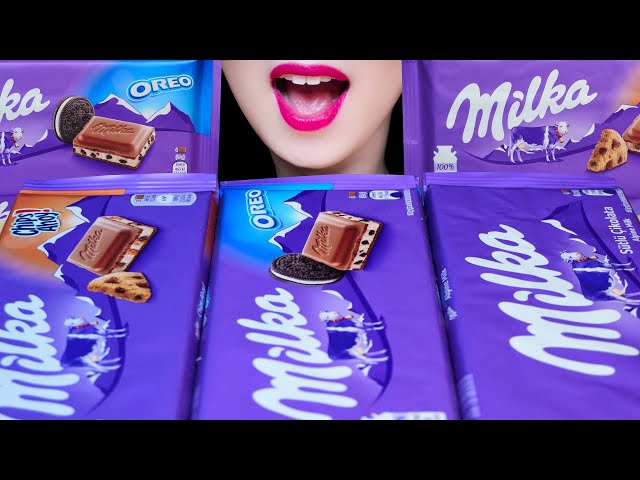 ASMR 밀카 초콜릿 먹방 MILKA CHOCOLATE REAL EATING SOUNDS milkaチョコレート 咀嚼音