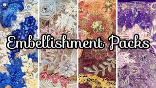 💕NEW ETSY LISTINGS!! Gorgeous embellishment packs w/ appliqués, lace, trims, & more!