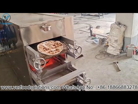 VER Food Solutions 30cm Chapati Roti Pita Bread Machine with Tunnel Oven Production Line Test