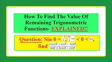 How To Find The Values Of Remaining Trigonometric Functions- Explained!! Q:5|#class10 #class10maths