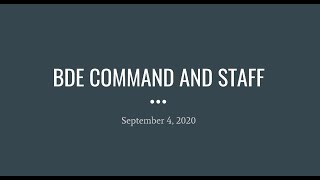 Brigade Change of Command Ceremony 2020