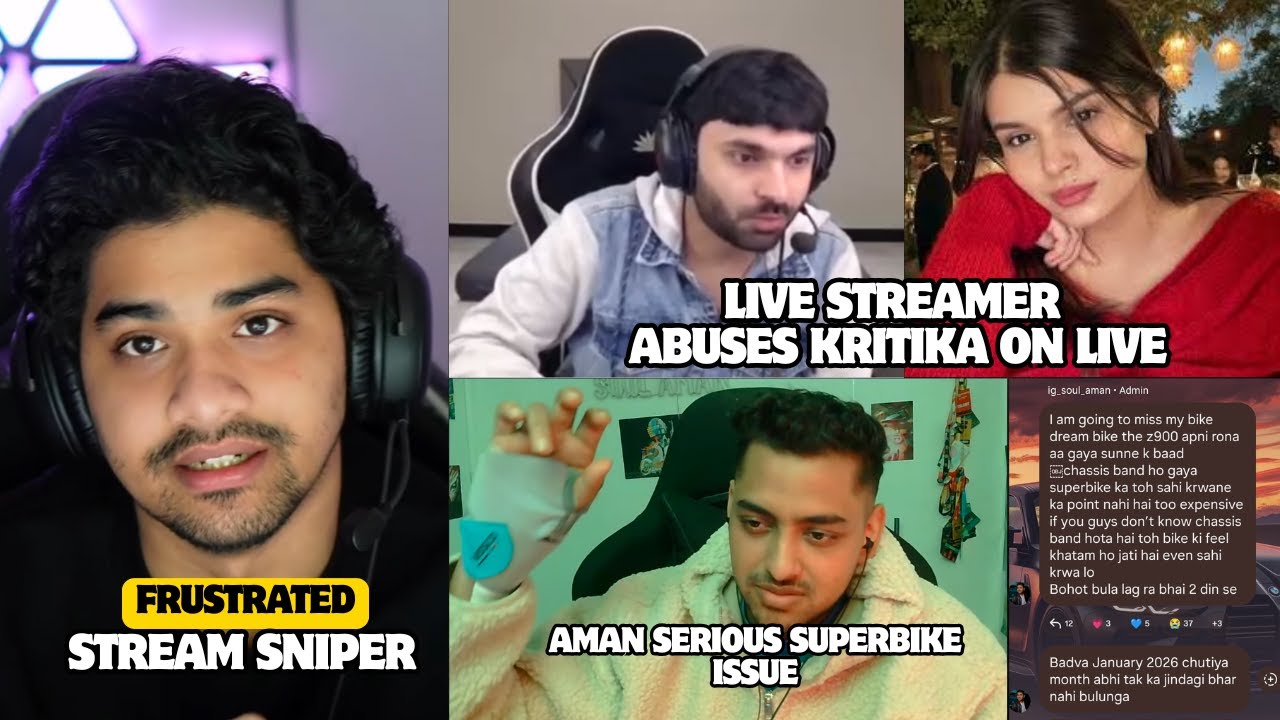 Shocking! Streamer Abused Kritika Live🤬Rega Frustrated😣AMAN SAD News💔BIKE Broken 