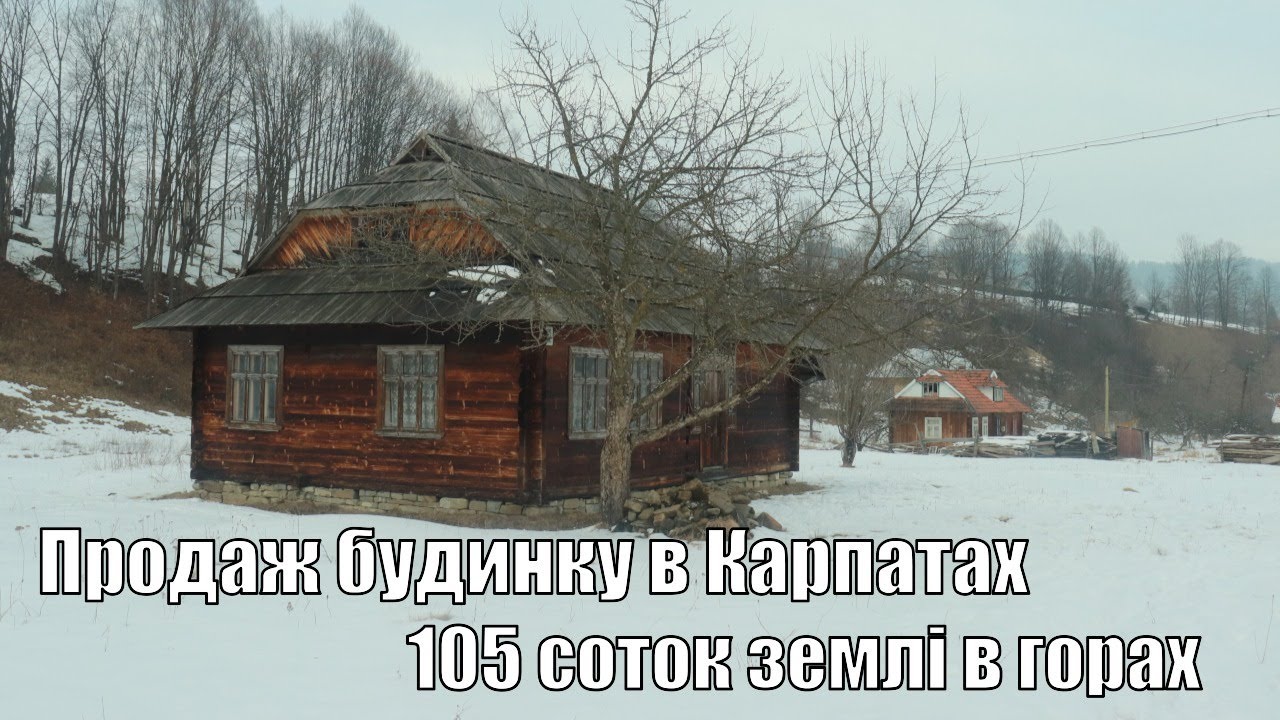 Продаж будинку з гектаром землі в Карпатах, 105 соток зі своїм потічком на ділянці.