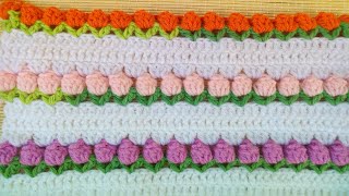 غرزة زهرة التوليب كروشية - غرزة زهرة اللوتس - عالم الكروشية - حواف كروشية tulip flower stich