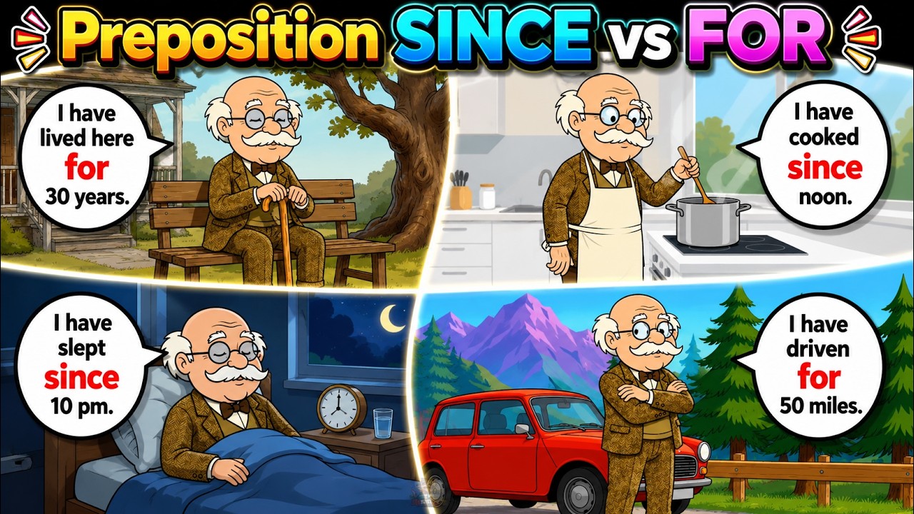 Learn SINCE, FOR, Time Prepositions | Daily Use English Sentences ...