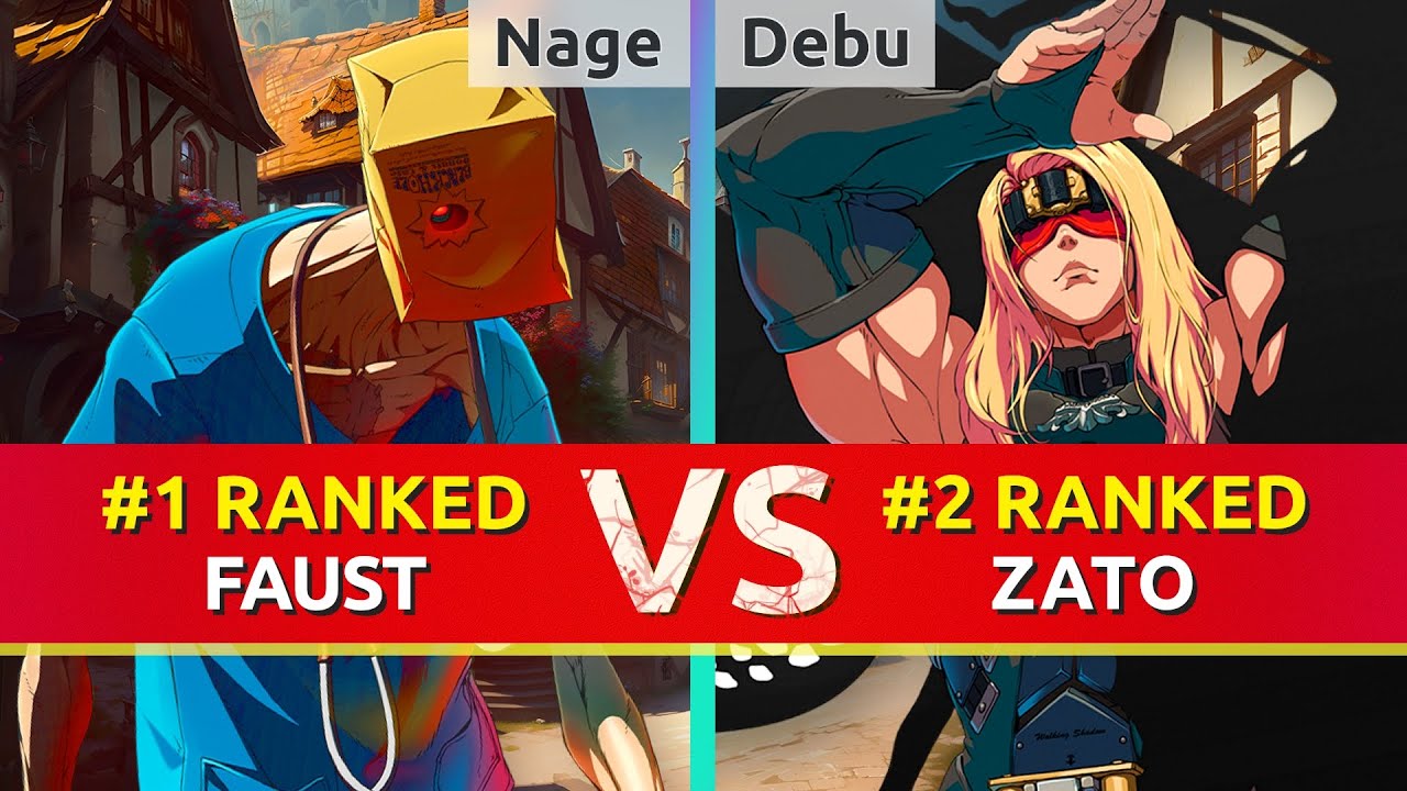 GGST ▰ Nage (#1 Ranked Faust) vs Debu (#2 Ranked Zato). High Level Gameplay