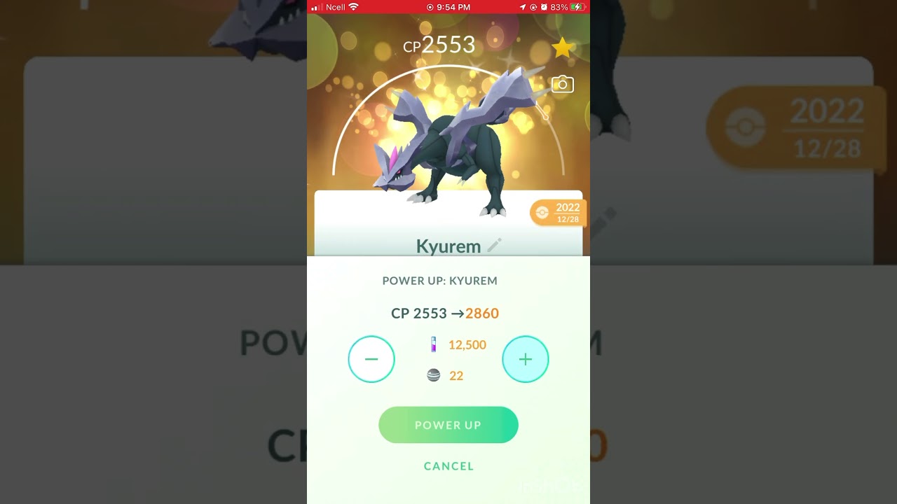 “Lucky Shiny Legendary Hundo KYUREM in Pokémon Go” 