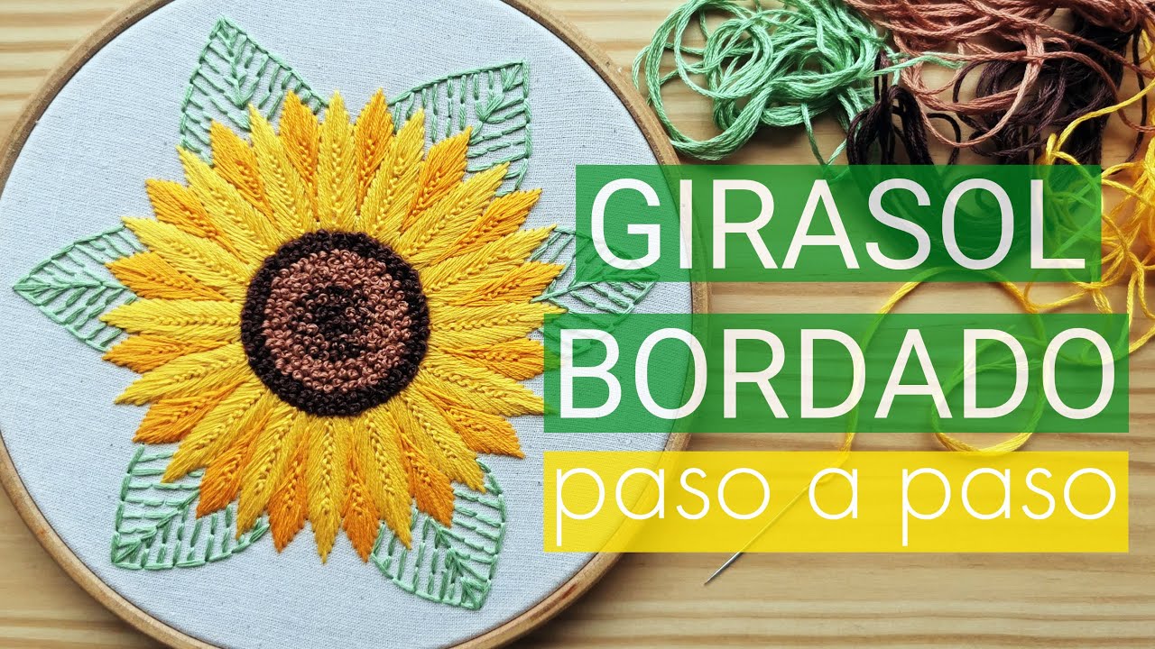 GIRASOL BORDADO. PASO A PASO.