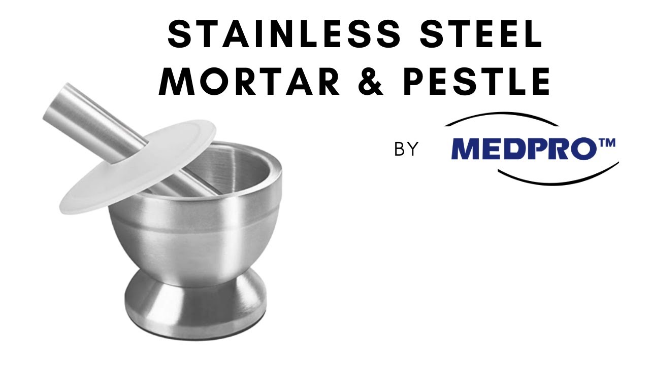 304 Stainless Steel Mortar & Pestle with Cover Medicine Crusher