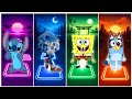 Stitch 🆚️ Sonic 🆚️ SpongeBob 🆚️ Bluey -Which Character Wins?! Tiles Hop Music Battle 😱🎵