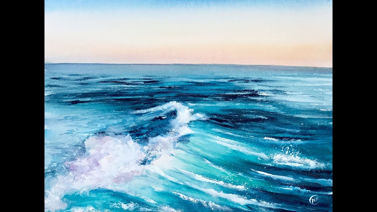 How To Paint Ocean Water with Watercolor Tutorial 