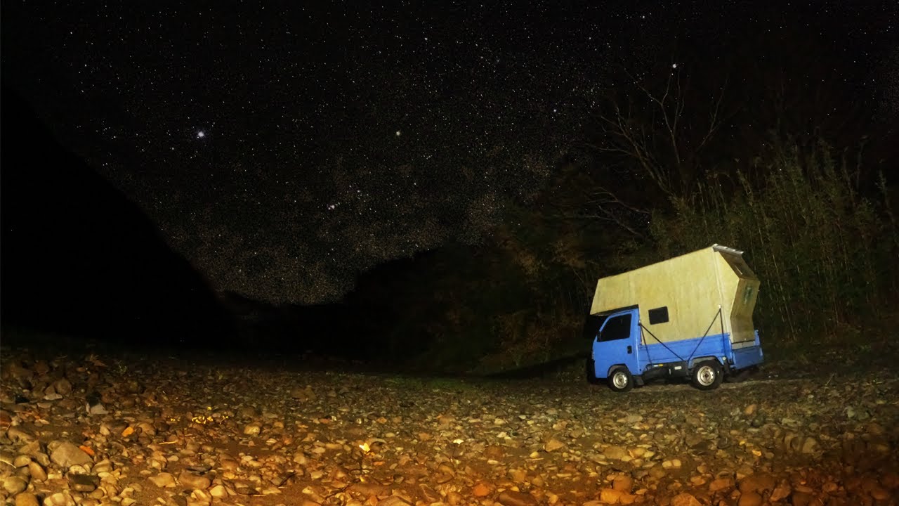 Lonely Riverside 3rd nights | car camping LONELY RIVERSIDE | MINI TRUCK CAMPER SHELL ...