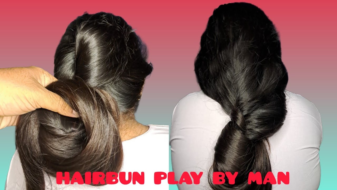 Super Silky HairBun Play By Man ! DVDHAIRPLAY ! Longhair Queen 