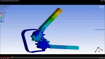 ANSYS WB Static Structural FEA - Motion simulation of a geared hinge with meshing teeth