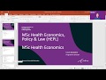 Online information session on the master health economics policy  law hepl