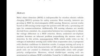 Noncooperative Metal Object Detection Using Pole to Pole EM Distribution Characteristics for Wireles