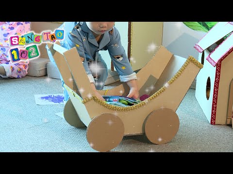 Tự tạo XE ĐẨY HÀNG cho bé từ bìa giấy