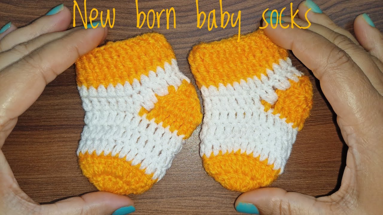 How to crochet new born baby socks #47.baby socks kese banaye.by gitanjali's tutorial.