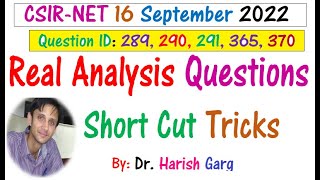 Real analysis Questions |CSIR NET September 2022 Mathematics|Short Cut Tricks