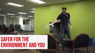 The evaclean touchless electrostatic disinfection & sanitizing system
emits a magnetically charged spray so powerful that droplets can
reverse direction ...