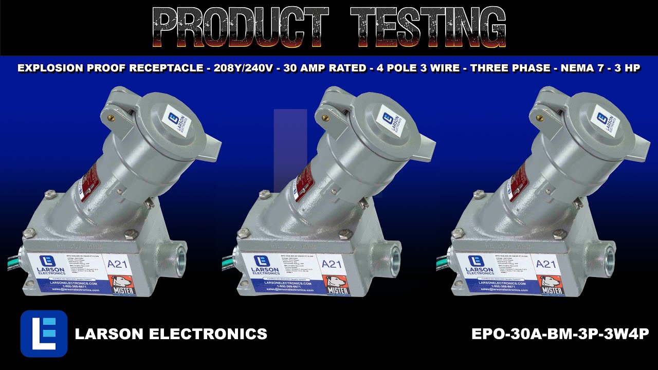 Explosion Proof Receptacle - 208Y/240V - 30 Amp Rated - 4 Pole 3 Wire - Three Phase - NEMA 7 - 3 HP