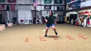 Low hurdle: Lateral Shuffle (redirect) Crossover