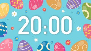 20 Minute Easter Countdown Timer with Colorful Easter Eggs (4K) 🐇 🌷