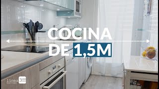 COCINA PEQUEÑA Y MODERNA con COLORES CLAROS