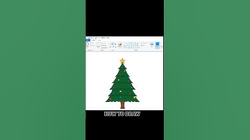 How to draw a Christmas Tree in Easy Steps. #shorts #christmasdrawing #mspaintdrawing