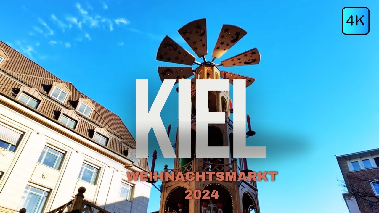 Weihnachtsmarkt Kiel Einkaufsstraße Hafen 11/2024 Walking Tour Rundgang 4K