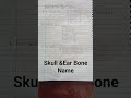 #skull&amp;Ear Bone Names # nursing notes viral and trending reels keep supporting my YouTube channel