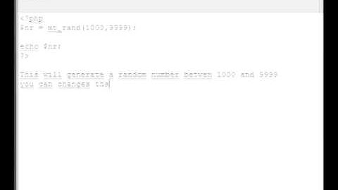 Simple php - How to generate a random number