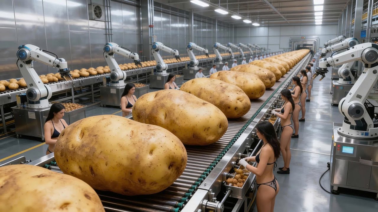 Inside a Modern Potato Chip Factory - From Whole Potatoes to Crispy Chips