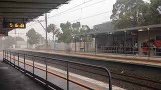 Rainstorm at Preston Station, January 2019