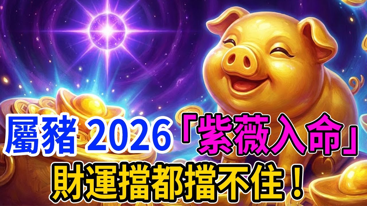 屬豬人2026年運勢登頂！紫薇星強勢入命，這3個年份出生的人財運大爆發，想不富都難！#生肖豬 ！#2026屬豬運勢  #2026運勢 #財運 #紫薇星 #十二生肖