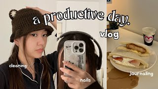 productive day in my life 🧸☁️₊✧°  productivity tips, grwm, cleaning