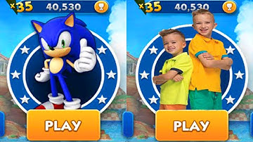 Sonic Dash vs Vlad and Niki Run - All Characters Unlocked Sonic Prime Update Walkthrough