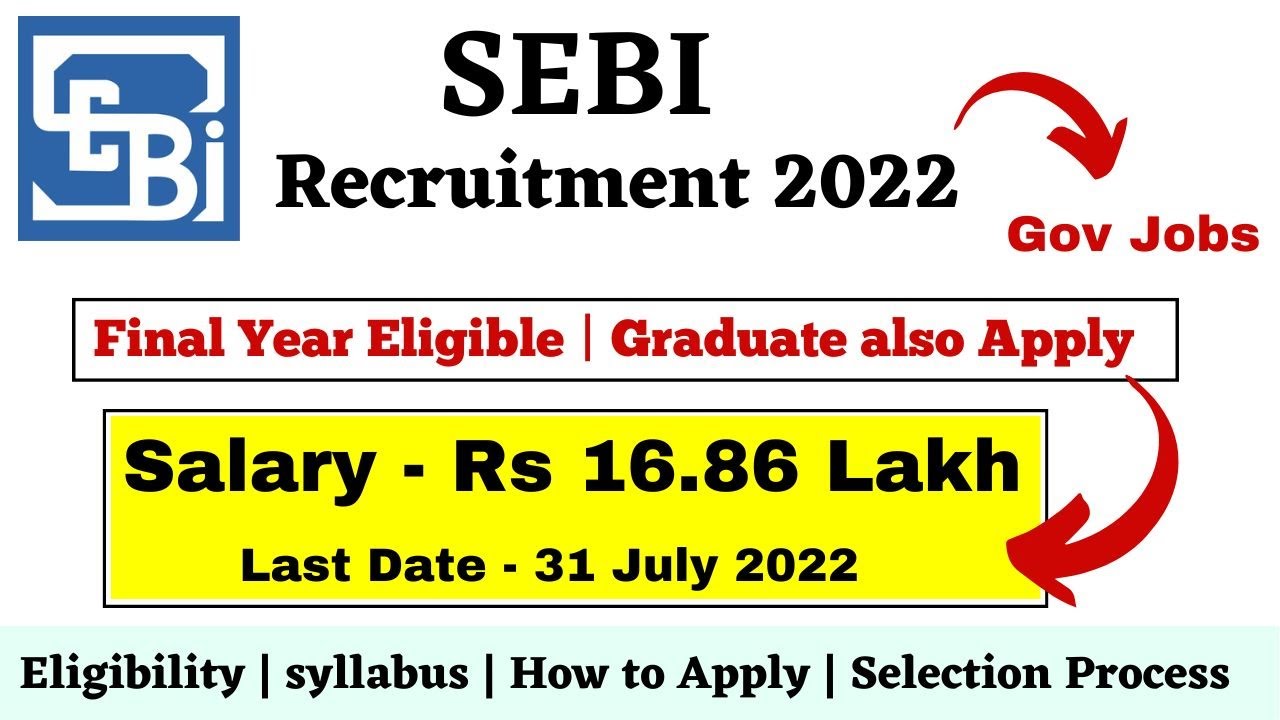SEBI Recruitment 2022 Government Job Salary 16 43 Lakh Any Branch 