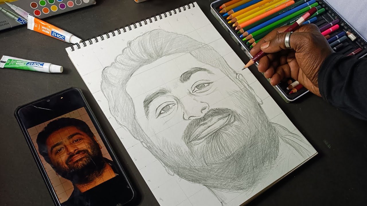 How To Draw Arijit Singh | Arijit Singh Drawing | Outline Tutorial video 🤓
