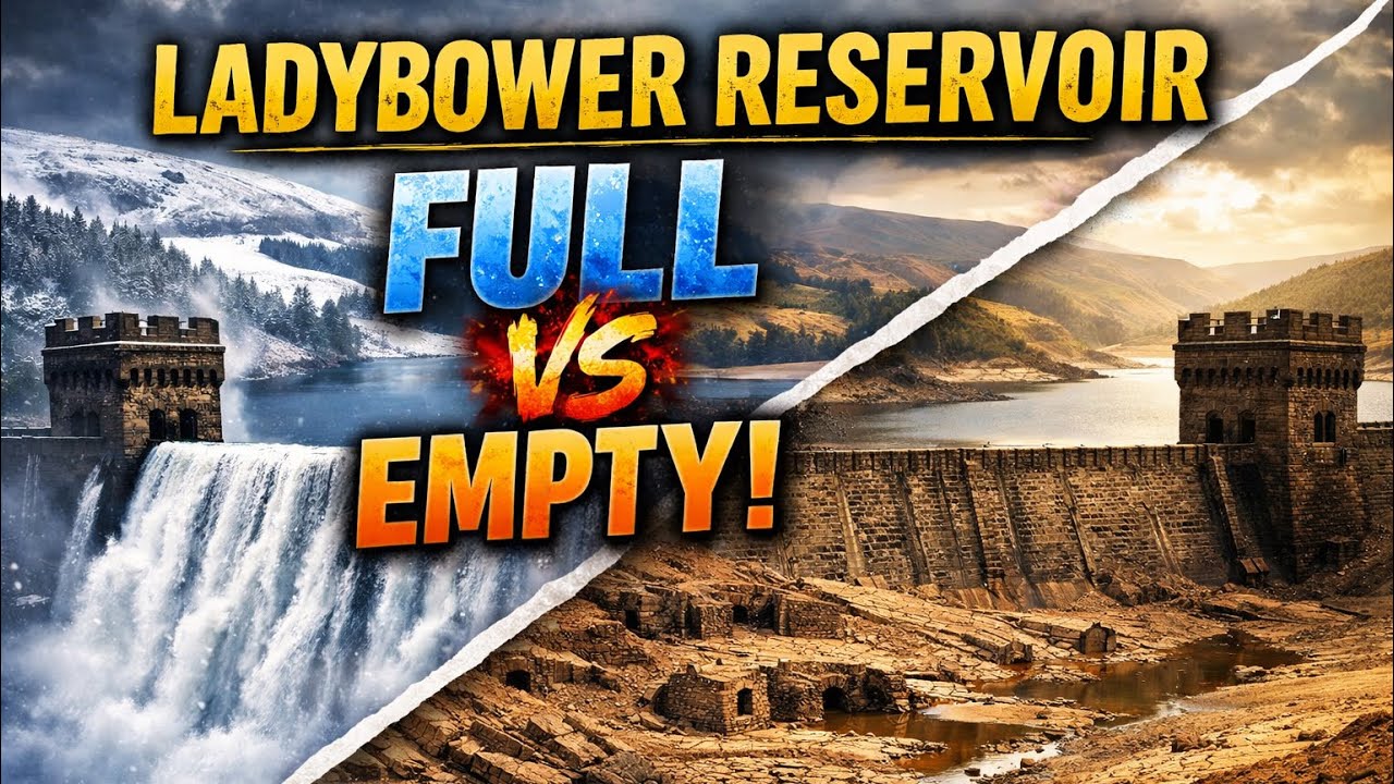 Winter vs Summer!! Full vs Empty Derwent Dam and Ladybower Reservoir. 4K Drone Footage