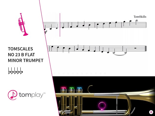 B Flat Minor Trumpet Scale (Sheet Music and Backing Track