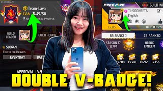 DOUBLE V-Badge TOP1 Guild Leader is LIVE! 🔥 Free Fire Live with Sooneeta 💖 FF LIVE ✌ Free Fire Live!