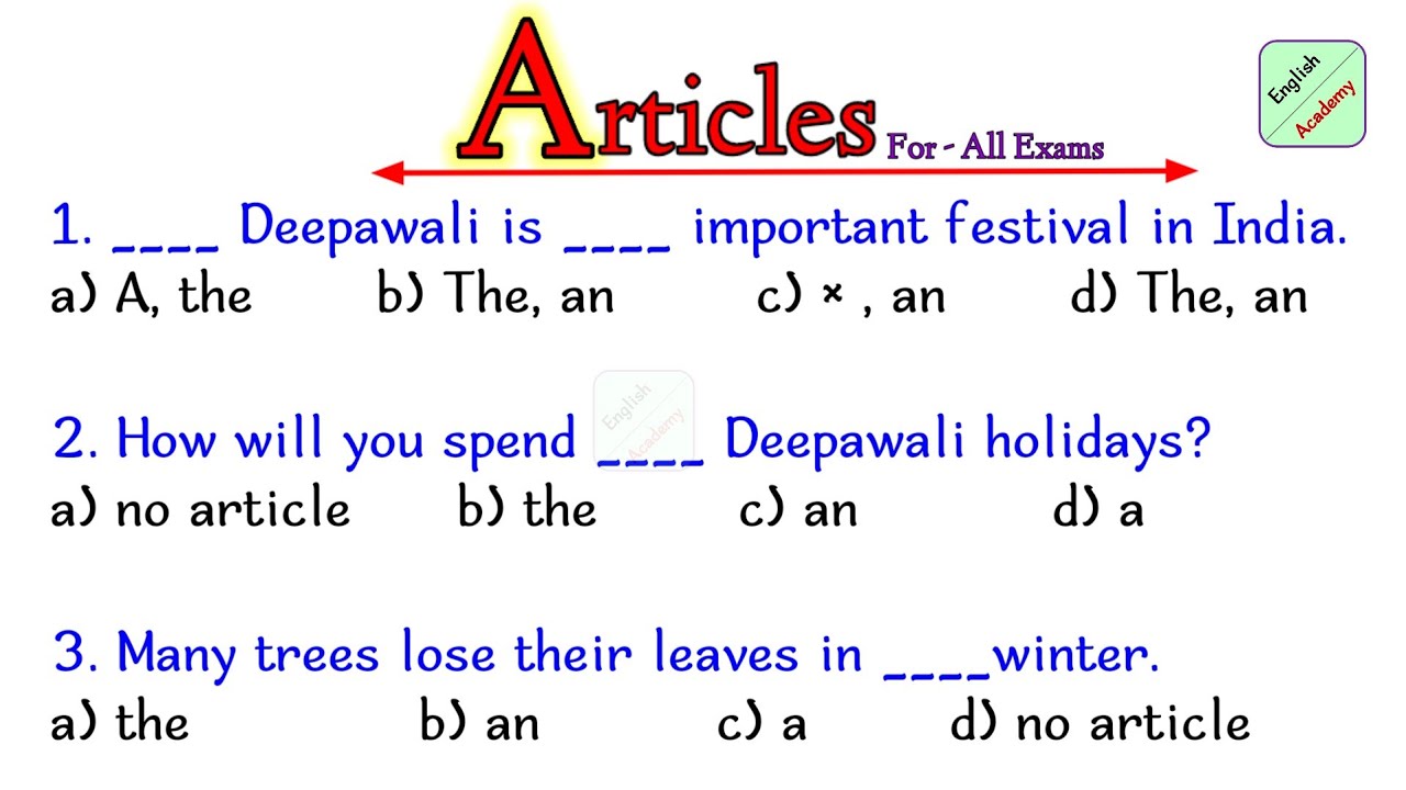 Article(A/An/The) practice set-3