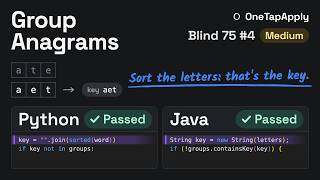 Group Anagrams - LeetCode 49 - Hash Map (Python & Java)