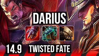 DARIUS vs TWISTED FATE (TOP) | 74% winrate, Legendary, 15/2/7, 6 solo kills | BR Grandmaster | 14.9