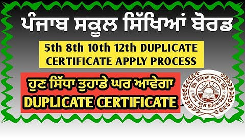 How To Fill Pseb Duplicate Certificate Form | pseb duplicate certificate online | pseb certificate