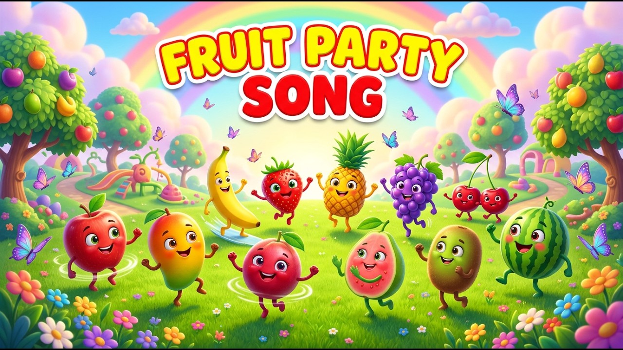 Learn Fruits for Kids 🍎🍌🍉 | Fruit Party Song | Nursery Rhymes & Kids ...