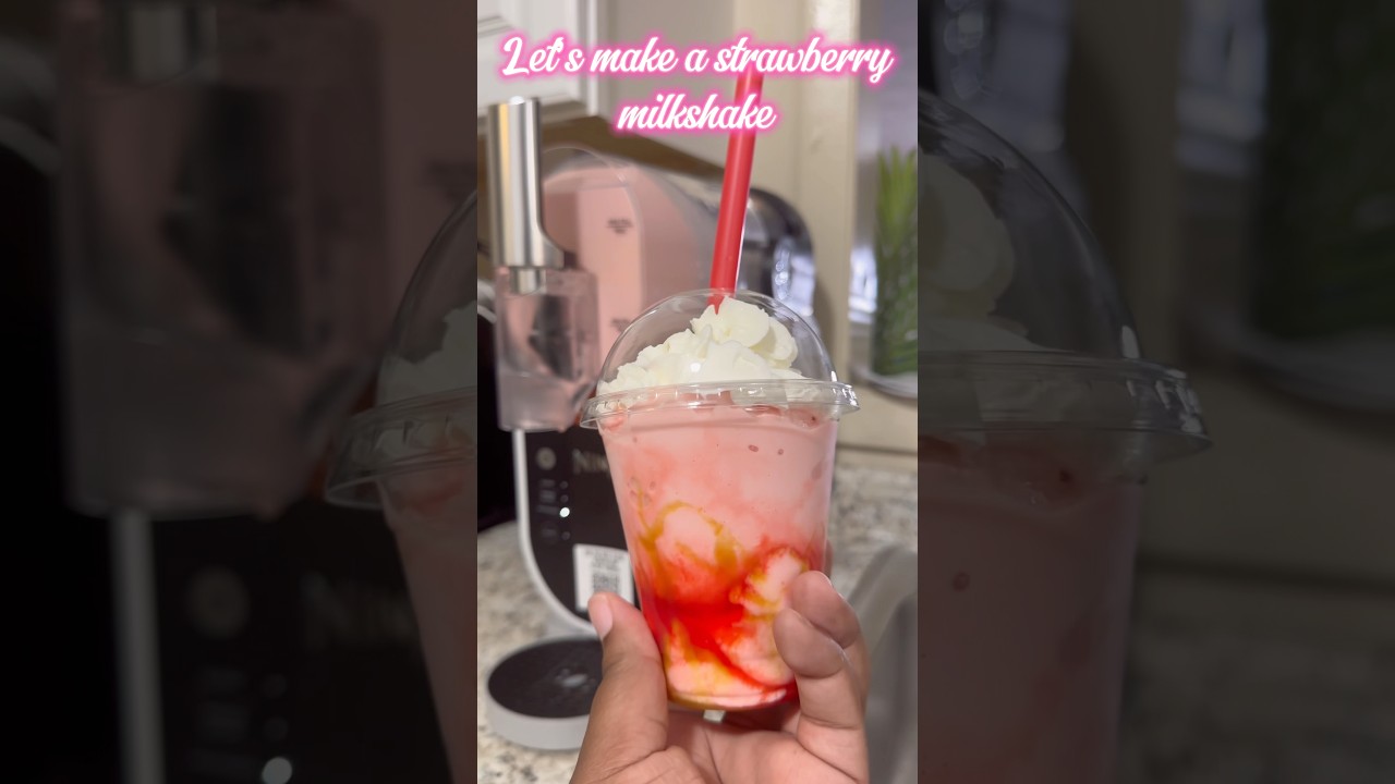 🍓Strawberry Milkshake on the Ninja Slushy 🔥 Simple & Easy